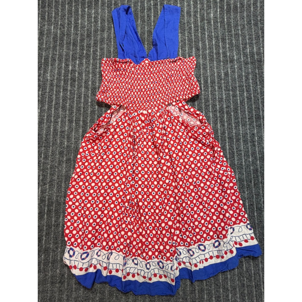 Celandine Polka Dot Cutout Dress Women Medium Americana Nautical Polka Dot